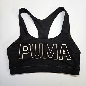 PUMA Powershape Forever Dry Cell Black Metallic Logo Racer Back Sports Bra XS